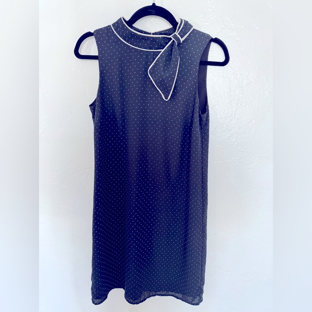 Polka dot navy blue dress